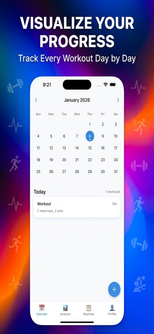 FitnessLog iPhone app — Visualize your workout progress day by day