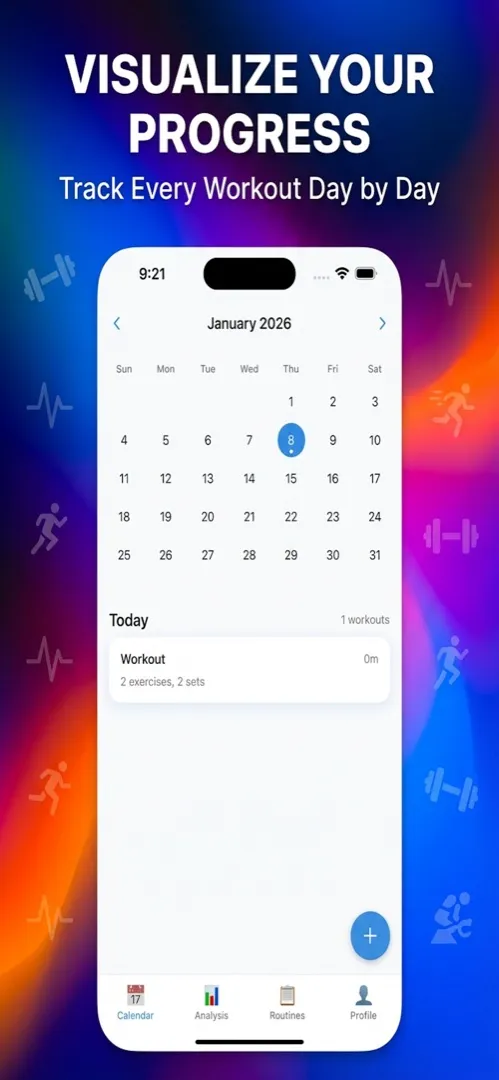 FitnessLog iPhone app — Visualize your workout progress day by day